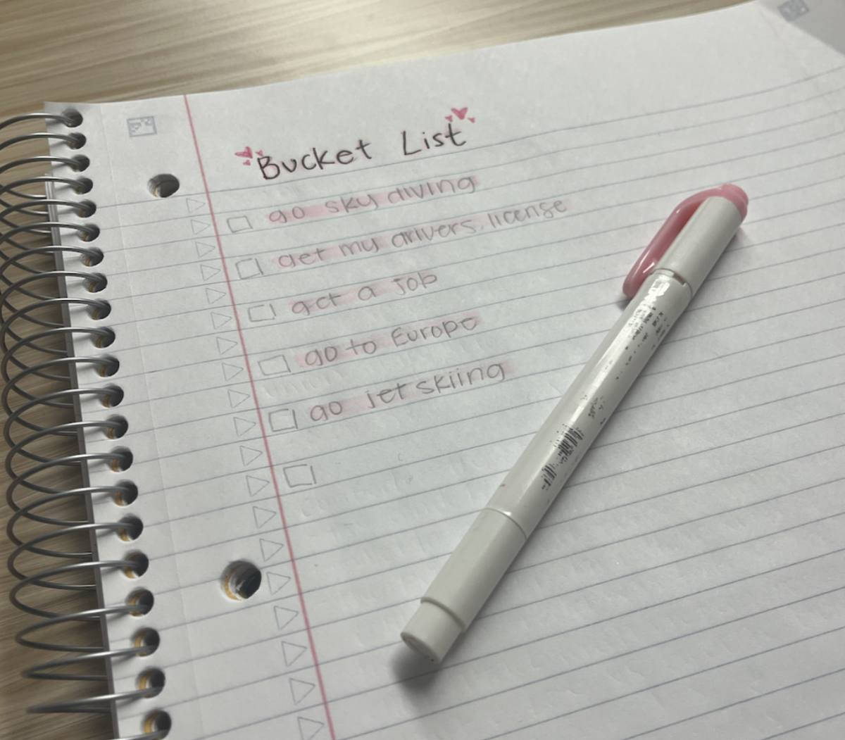 Many high school students create bucket lists for themselves as a way to track activities or experiences they want to take part in before they graduate.